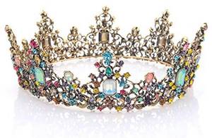 lot 11395 image: Baroque Rhinestone Crowns and Tiaras Gold Bridal Queen Crown Crystal Wedding Tiara crown for Women