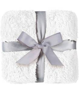 lot 11411 image: Green Orange Teddy Blanket Fleece Ivory Color 40 x 50