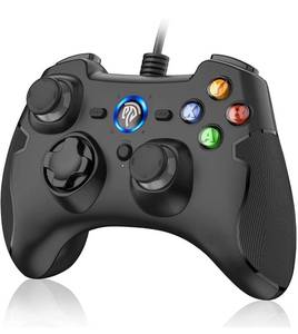 lot 11420 image: EasySMX Wired Gaming Controller,PC Game Controller Joystick with Dual-Vibration Turbo and Trigger Buttons for Windows PC PS3 Android TV BoxTesla(Black)