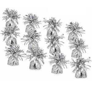 lot 11424 image: SRENTA 5.5 Silver Metallic Wrapped Balloon Weights for Birthday Party Decoration, Pack of 12