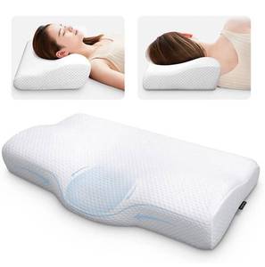 lot 11437 image: Sufuhom Contour Pillow Memory Foam, Ergonomic Cervical Support Pillows for Head Neck and Shoulder Pain Relief, Orthopedic Sleeping Pillow for Side, Back, Stomach Sleepers with CertPUR-US Certified