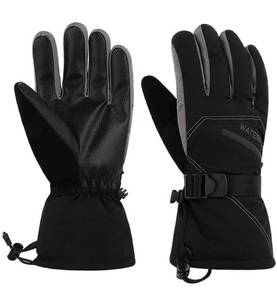 lot 12211 image: WATERFLY Mens Winter Gloves Snow Gloves Warm Waterproof Windproof Ski Gloves - Large -BlackGray - 2 Pair