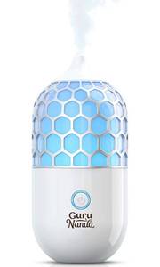 lot 12214 image: GuruNanda Essential Oil Diffuser- 90ml Honeycomb Aromatherapy Ultrasonic Diffuser, Cool Mist Humidifier with 7 Color LED Lights and Waterless Auto Shut-Off for Bedroom Home Office Kitchen Yoga Studio - Lot of 2