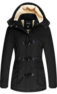 lot 12215 image: Wantdo Womens Winter Thicken Jacket Cotton Coat with Removable Hood -Size L