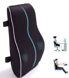 lot 12216 image: Lumbar Support Pillow for Office Chair Back Support Pillow for Car, Computer, Gaming Chair, Recliner Memory Foam Back Cushion for Back Pain Relief Improve Posture, Mesh Cover Double Adjustable Straps