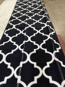 lot 12223 image: SHACOS Nylon Moroccan Trellis Runner Rug Non Slip Low Pile 58.5 x 20