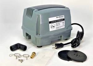 lot 12236 image: Blue Diamond Pumps ET100 Plus - Septic or Pond Linear Diaphragm Air Pump with Free Additional Air Filter, Grey