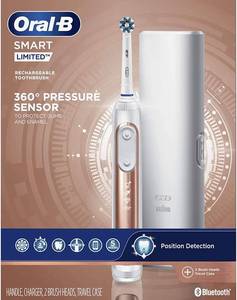 lot 12247 image: Oral-B Smart Limited Rechargeable Electric Toothbrush with 2 Brush Heads and Travel Case, Rose Gold