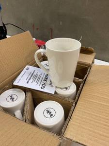 lot 12249 image: Amuse- Professional Porcelain Bistro Collection- Grande Mugs- Set Of 6-18 Oz