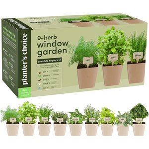 lot 12259 image: 9 Herb Window Garden - Indoor Organic Herb Growing Kit - Kitchen Windowsill Starter Kit - Easily Grow 9 Herbs Plants from Seeds with Comprehensive Guide - Unique Gardening Gifts for Women & Men