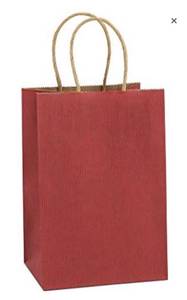 lot 12262 image: BagDream Kraft Paper Bags 100Pcs 5.25x3.75x8 Inches Small Paper Gift Bags, Shopping Bag, Kraft Bags, Party Bags, Red Paper Bags with Handles Bulk