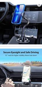 lot 12277 image: Stable & Secure VICSEED 15 Cup Holder Phone Mount, Upgraded Solidest Cup Phone Holder for Car, Adjustable Long Neck Phone Cup Holder for Car, Truck, SUV, Fit for iPhone 13 12 Pro Max, All Phones