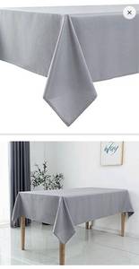 lot 12287 image: Biscaynebay Textured Fabric Tablecloths 70 X 108 Inches Rectangular, Silver Grey Water Resistant Spill Proof Tablecloths for Dining, Kitchen, Wedding and Parties, Machine Washable