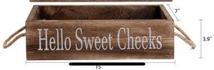 lot 12288 image: FUIN Wooden Funny Bathroom Decor Box Tray for Toilet Tissue Paper, Brown