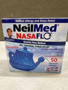 lot 12293 image: NeilMed NasaFlo Porcelain Neti Pot with Packets, 60 ea