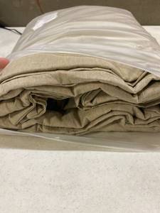 lot 12298 image: Beige washed cotton duvet cover king size