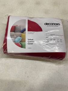 lot 12301 image: Red Velvet 26x26 Pillow Cushion Cover