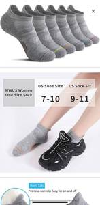 lot 12302 image: MWUS Womens Ankle Running Socks,6 Pack Cushioned Low Cut Tab Athletic Socks 3 packs