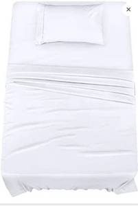 lot 12312 image: Utopia Bedding Twin Bed Sheets Set - 3 Piece Bedding - Brushed Microfiber - Shrinkage and Fade Resistant - Easy Care (Twin, White)