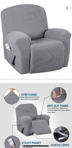 lot 12318 image: H.VERSAILTEX Super Stretch Recliner Cover Recliner Couch Covers Recliner Chair Cover Form Fitted Non Slip Reclining Slipcovers for Standard Large Recliner, Soft Thick (Dove - 1 Pack)