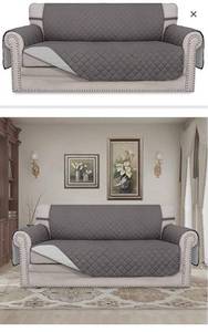 lot 12324 image: Easy-Going Sofa Slipcover Reversible Loveseat Sofa Cover Couch Cover for 2 Cushion Couch Furniture Protector with Elastic Straps for Pets Kids Dog Cat (Oversized Loveseat, GrayLight Gray)