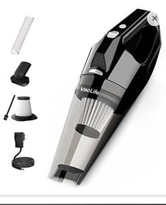 lot 12329 image: VacLife Handheld Vacuum Car Vacuum - Portable Home & Car Vacuum with Cordless Design, Hand Vacuum Cordless with Rechargeable Battery, Reusable Filter & LED Light, Model VL756, Silver (VL756)