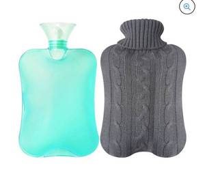 lot 13341 image: Hot Water Bottle- 1 Liter Water Bag with Knitted Cover B