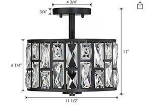 lot 15000 image: Mexo Farmhouse Crystal Round Semi Flush Mount Modern Close to Ceiling Light Fixture