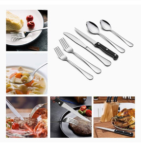 lot 16546 image: LIANYU 40-Piece Silverware Set with 8 Steak Knives, Silverware Utensil Drawer Organizer
