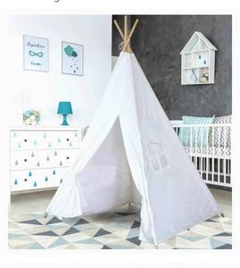 lot 16549 image: Teepee Tent for Kids  Kids Teepee  Kids Teepee Play Tent Foldable 5 Feet Tall 4 Poles  Playhouse for Kids  Large Childrens Teepee Tents Girls Boys Kids Teepee Tent  Wooden Poles  Floor Included