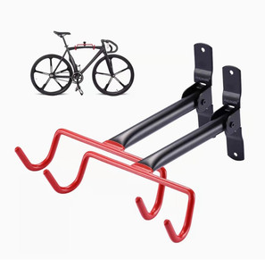 lot 16551 image: PHUNAYA Bike Hanger Wall Mount Bike Hook Horizontal Foldable Bicycle Holder Garage Bike Storage Bicycle Hoist Heavy Duty Screws (2 pack)