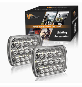 lot 16562 image: Partsam 2PCS Rectangle H6054 LED Headlights 5x7 7x6 Headlamp HiLow Sealed Beam H4 9003 Plug 6054 H5054 Compatible with S10 Blazer Express VanWrangler YJ XJ Cherokee Truck Van