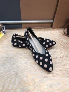 lot 17523 image: Womens Knit Ballet Flats,Casual Pointed Toe Slip On Breathable Ballerina Flats Foldable Sustainable Knit Flats Dress Walking Shoes SZ 10