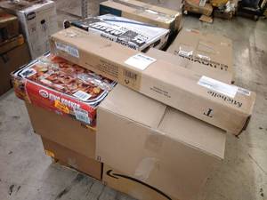 lot 103 image: Fry Pan, 18 inch heavy duty paper trimmer, Bed Frame, Vaccum Hose & More. Miscellaneous Pallet (SOLD AS IS)