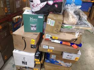 lot 111 image: Bedding, Clothing, Games& Toys, Thermal Cooker, prosource Fit Equipment & More. Miscellaneous Pallet (Sold As Is)