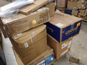 lot 122 image: Pet Items,Ats Air Power, Cadet Pro, Drum Covers & More. Miscellaneous Pallet (Sold As Is)