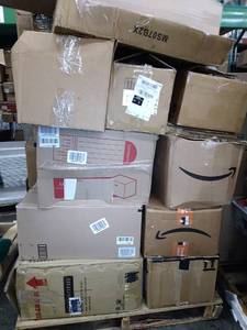 lot 135 image: Miscellaneous Pallet. Housewares, Rotary Steering System, Backpack, & More (SOLD AS IS)