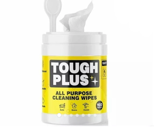 lot 1386 image: Tough Plus Cleaning Wipes - Multi-Purpose Heavy Duty Hands Tool Cleaning Wipes for Most Difficult Messes Remove Oil Paint Dirt and More
