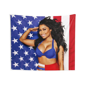 lot 1405 image: Niki Minaj thank a veteran USA flag with brass grommets