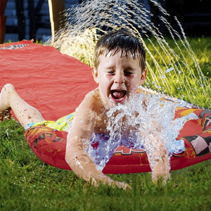 lot 1410 image: 16.4ft x 36in Slip and Slide Water Slide for Kids, Lawn Splash Pool Summer Toy Play for Backyard and Outdoor,Waterslide with Sprinkler ( print varies
