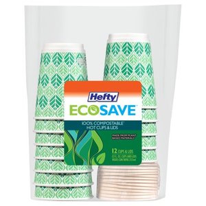 lot 1412 image: case pack Hefty Disposable Hot Cups with Lids, 16 Ounce, 20 Count 16oz - 20 Count