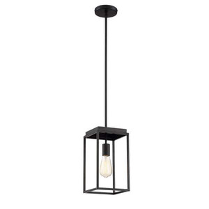 lot 1416 image: 1-Light Black Mini Pendant for e26 base bulb