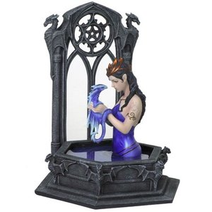 lot 1428 image: 8.25 Water Dragon and Fairy in Pool Decorative Figurine, Multicolor