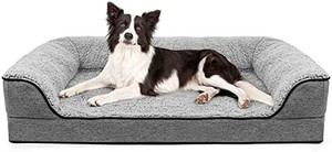 lot 1431 image: Orthopedic Dog Bed, Bolster Couch Dog Bed for Large Dogs, Removable Washable Cover Pet Bed, Foam varies slightly from stock photo
