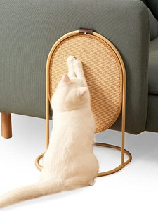 lot 1447 image: MSMAKE SURE Cat Scratcher for Indoor Cats, Furniture Couch Corner Protector, Multifunctional HangingHorizontal FloorSide Table Mode, with Replaceable Natural Sisal Cat Scratch Pad - light wood