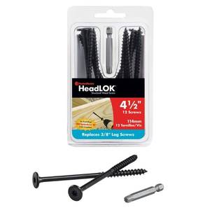lot 8383 image: Headlok Wood Screws, 4.5, 12 PK., OMG, FMHLGM412-12