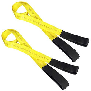 lot 8401 image: Lifting Straps Nylon Tree Saver Recovery Strap Web Sling Winch Strap 2-Pack