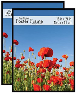 lot 8411 image: MCS Original Poster Frame, 18 by 24 , black, 2 Pack