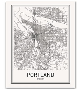 lot 27739 image: USA OR Portland City Minimalist Art 20�28 City Map Painting Poster Home Decor Gift