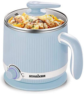 lot 27750 image: Stariver Electric Hot Pot, 1.8L Electric Cooker, Multi-Functional Mini Pot for Noodles, Soup, Porridge, Shabu Shabu, Eggs, Ramen with Keep Warm Function, Over Heating and Boil Dry Protection, Blue